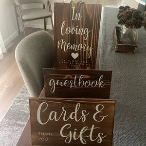 3 Wooden Wedding Signs